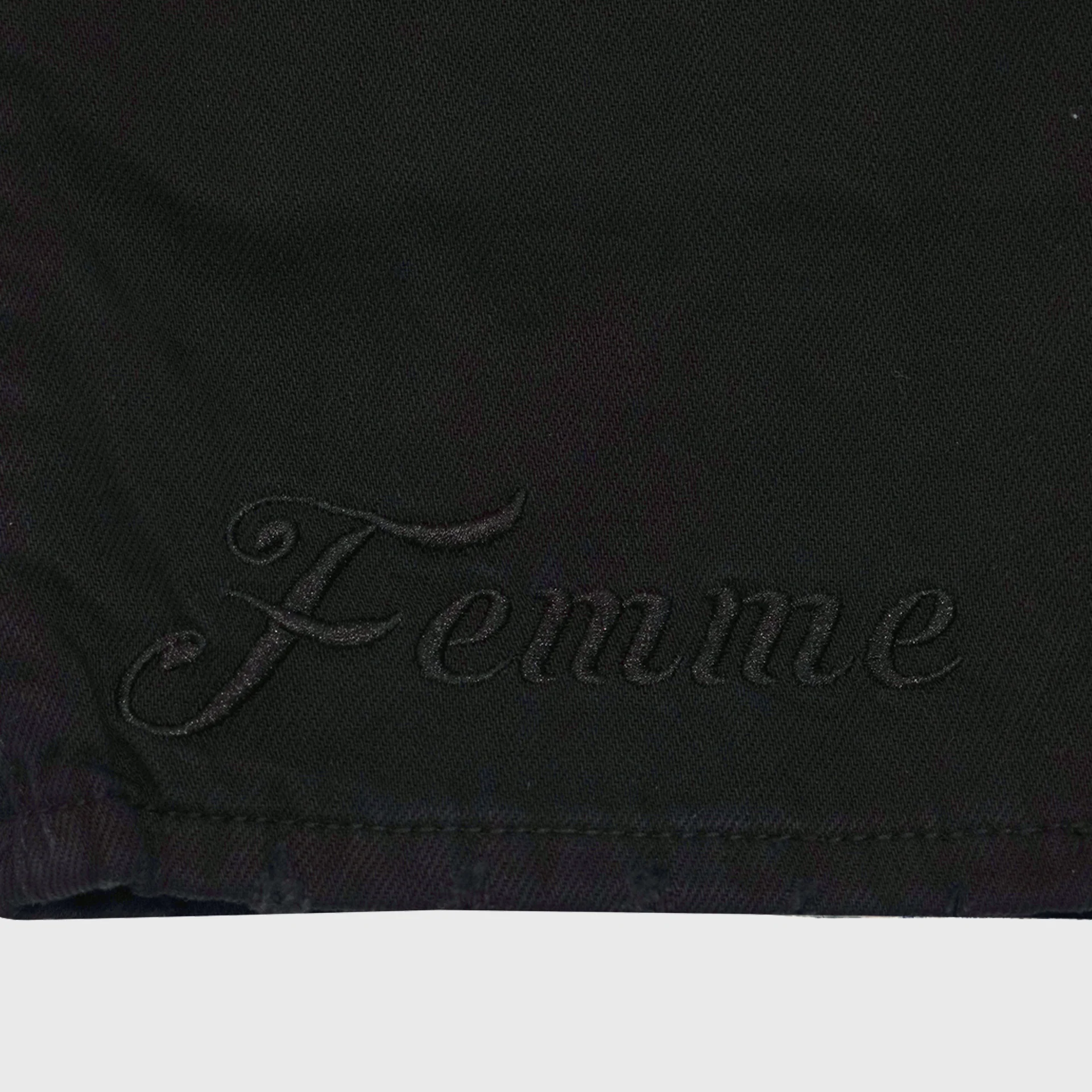 Black Repaired Denim "The Good Die Young." - Image 4