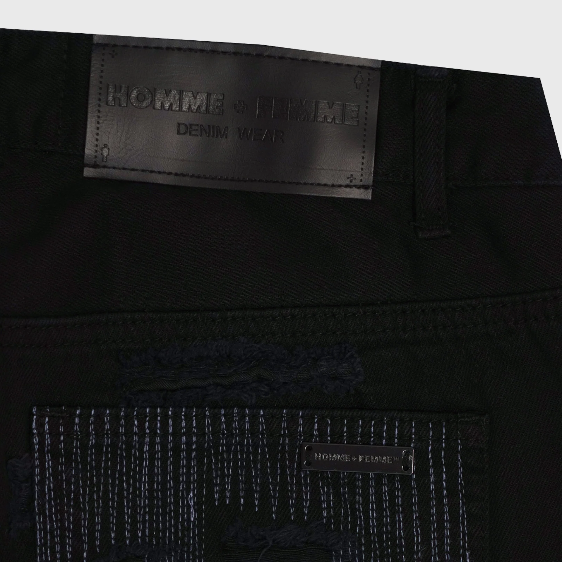 Black Repaired Denim "The Good Die Young." - Image 8