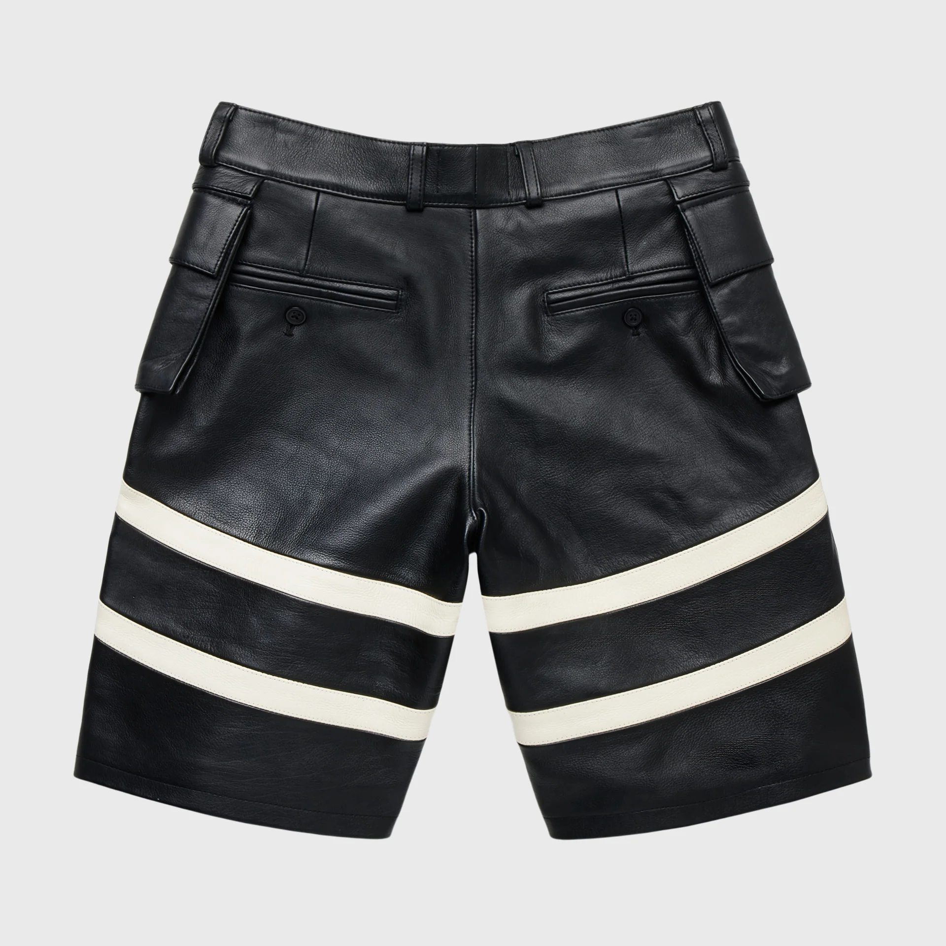 Leather Bourne Shorts Black - Image 4