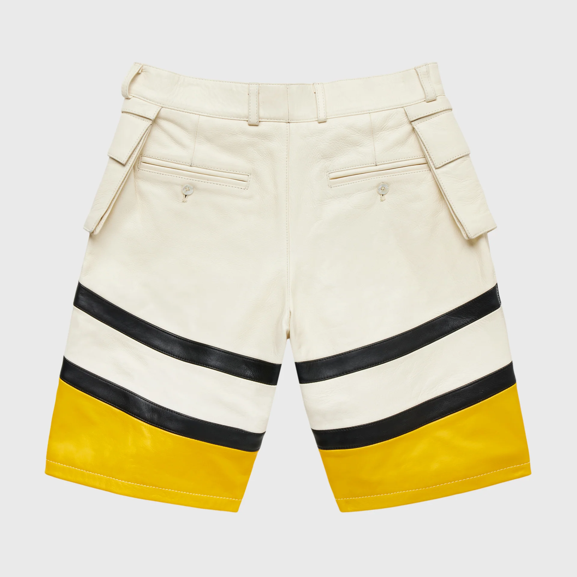 Leather Bourne Shorts Yellow - Image 5