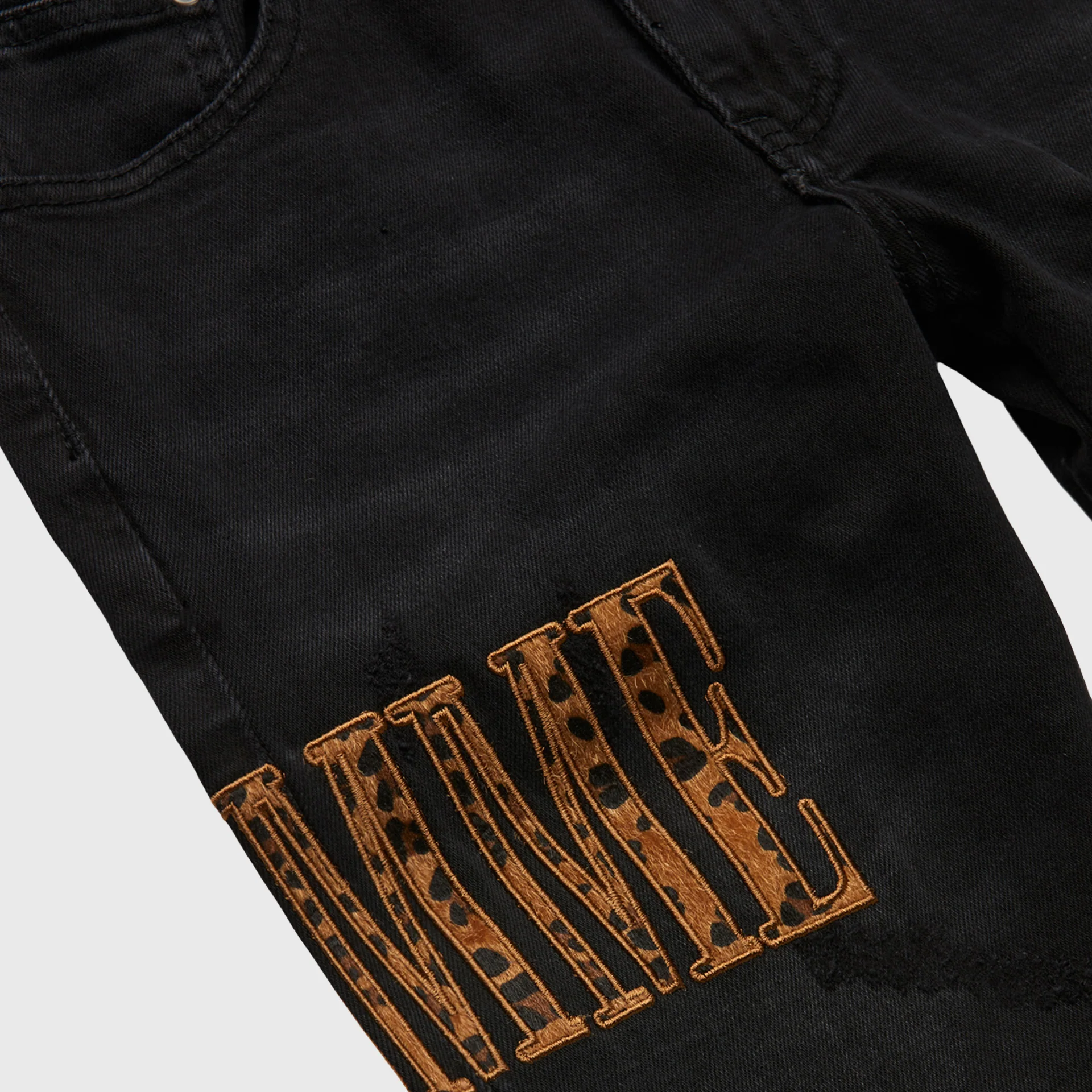 Letterman Denim Black With Cheetah Letters - Image 3