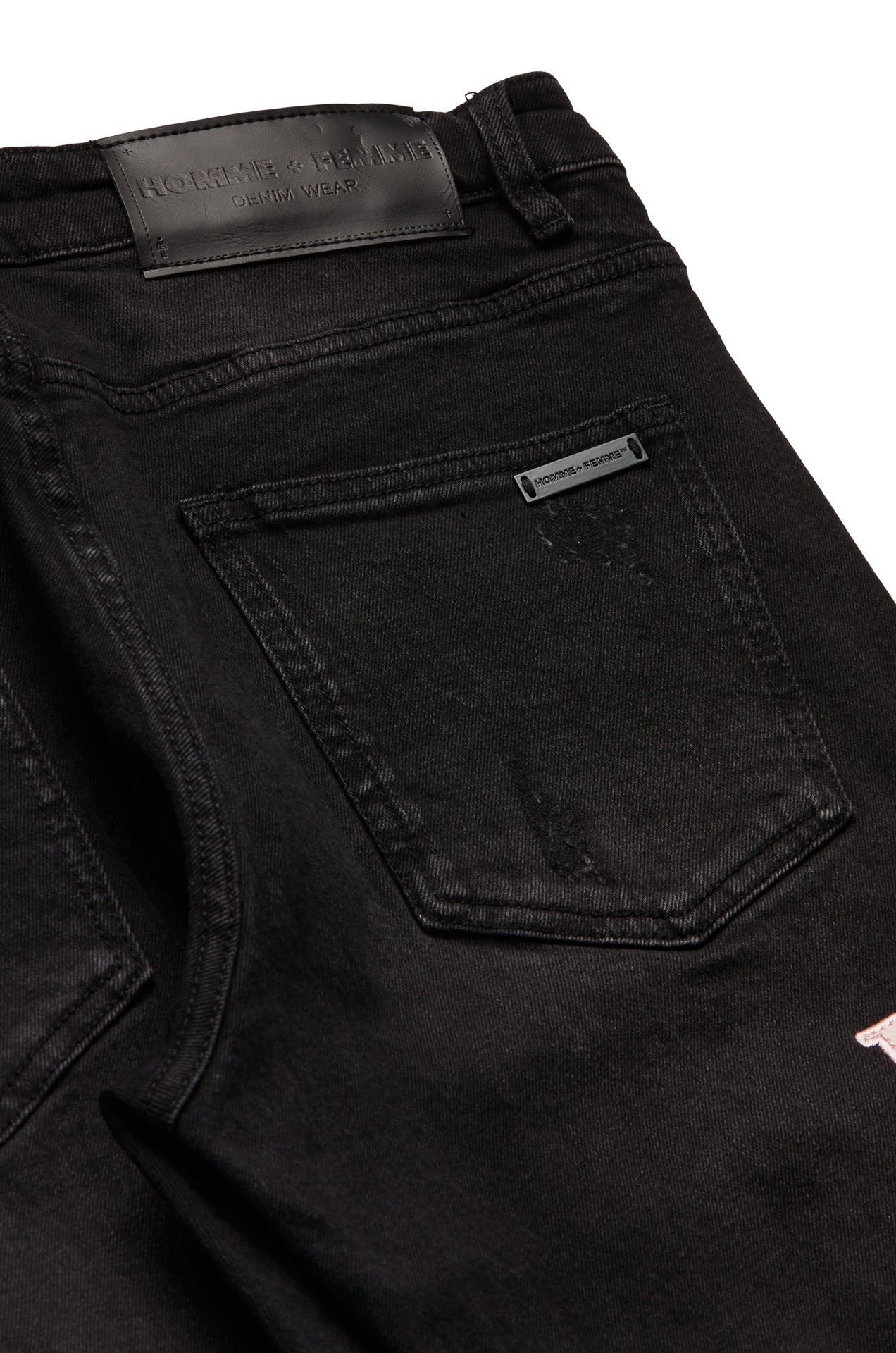 Letterman Denim Black With Pink, Baby Blue and Yellow Letters - Image 4