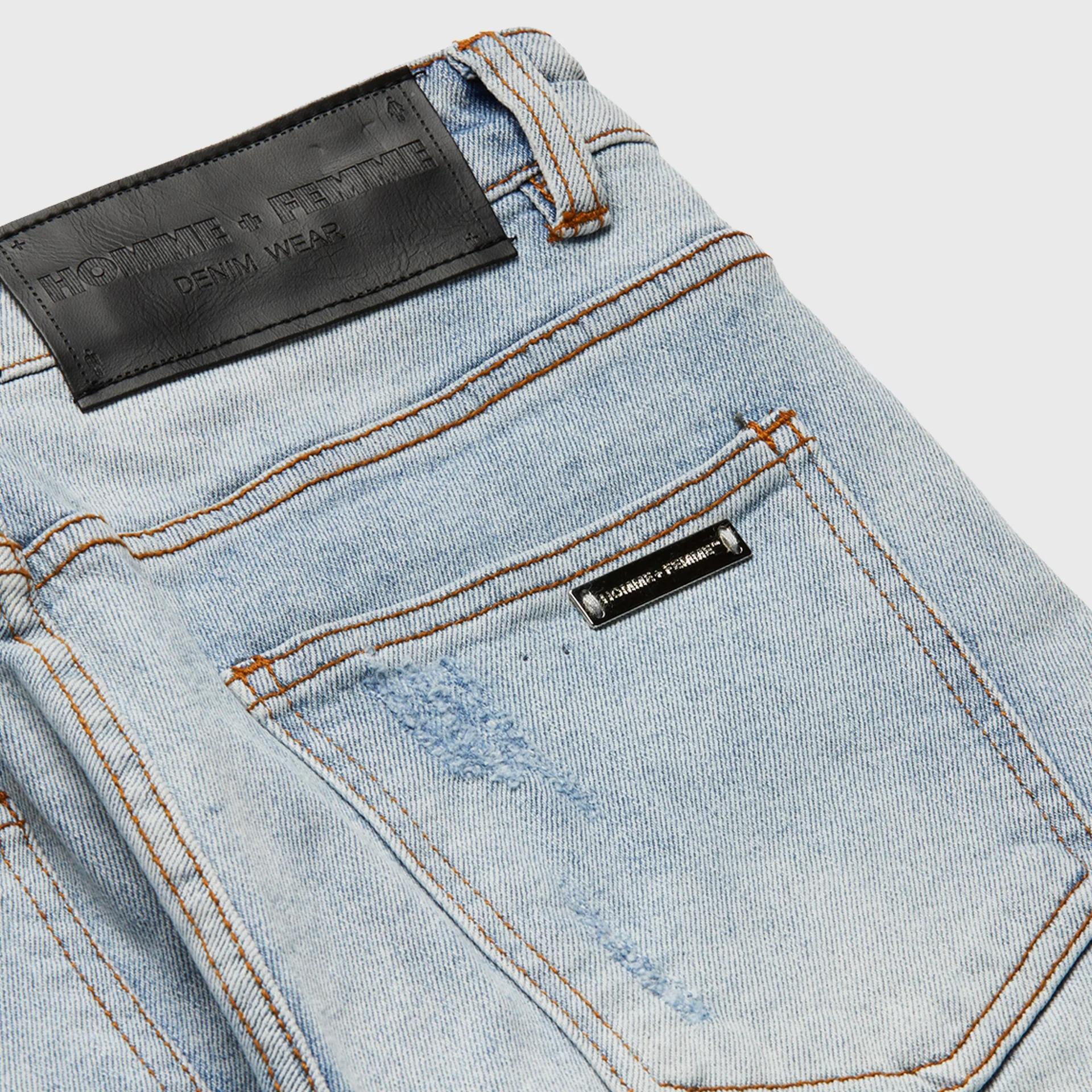 Letterman Denim Blue With Yellow, Baby Blue and Pink - Image 4