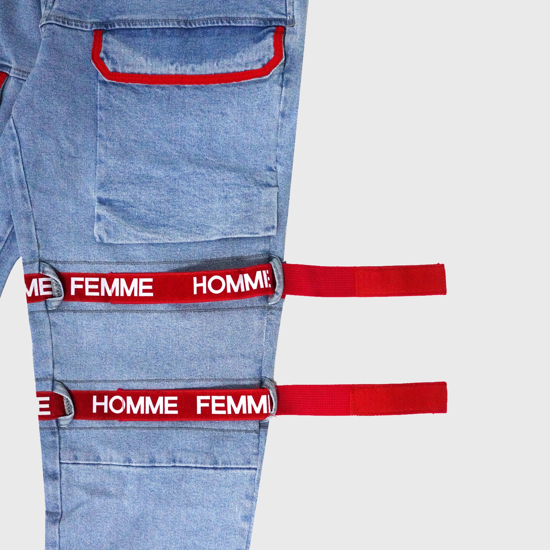Strapped Cargo Denim Blue - Image 3